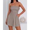 imageBTFBM Womens Romper 2026 Spring Summer Strapless Tube Tops Beach Vacation Clothes Boho Loose Shorts Jumpsuits PocketsApricot Khaki