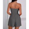 imageBTFBM Womens Romper 2026 Spring Summer Strapless Tube Tops Beach Vacation Clothes Boho Loose Shorts Jumpsuits PocketsDark Grey