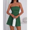 imageBTFBM Womens Romper 2026 Spring Summer Strapless Tube Tops Beach Vacation Clothes Boho Loose Shorts Jumpsuits PocketsGreen