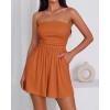 imageBTFBM Womens Romper 2026 Spring Summer Strapless Tube Tops Beach Vacation Clothes Boho Loose Shorts Jumpsuits PocketsOrange