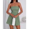 imageBTFBM Womens Romper 2026 Spring Summer Strapless Tube Tops Beach Vacation Clothes Boho Loose Shorts Jumpsuits PocketsSage Green