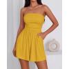 imageBTFBM Womens Romper 2026 Spring Summer Strapless Tube Tops Beach Vacation Clothes Boho Loose Shorts Jumpsuits PocketsYellow