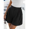 imageBTFBM Womens Shorts Casual 2026 Spring Summer Elastic High Waisted Pleated Cotton Shorts Beach Vacation Outfits PocketsBlack