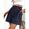 imageBTFBM Womens Shorts Casual 2026 Spring Summer Elastic High Waisted Pleated Cotton Shorts Beach Vacation Outfits PocketsNavy Blue