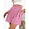 imageBTFBM Womens Shorts Casual 2026 Spring Summer Elastic High Waisted Pleated Cotton Shorts Beach Vacation Outfits PocketsPink