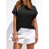 imageBTFBM Womens Summer Tops 2026 Satin Crewneck Short Sleeve Shirts Work Business Outfits Spring Blouses Dressy CasualBlack