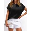imageBTFBM Womens Summer Tops 2026 Satin Crewneck Short Sleeve Shirts Work Business Outfits Spring Blouses Dressy CasualBlack