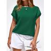 imageBTFBM Womens Summer Tops 2026 Satin Crewneck Short Sleeve Shirts Work Business Outfits Spring Blouses Dressy CasualGreen