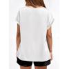 imageBTFBM Womens Summer Tops 2026 Satin Crewneck Short Sleeve Shirts Work Business Outfits Spring Blouses Dressy CasualWhite