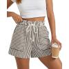 imageBTFBM Casual Striped Shorts for Women 2026 Spring Summer Elastic Waist Y2K Lounge Pajama Vacation Beach PJ Bottoms ClothesBlack