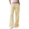 imageBTFBM Striped Wide Leg Pants for Women Spring Summer 2026 Drawstring Lounge PJ Beach Bottoms Casual Trousers PocketsYellow