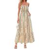 imageBTFBM Summer Dresses for Women 2026 Sleeveless Spaghetti Strap High Waist Boho Beach Vacation Clothes Spring Maxi DressPrint Green Yellow