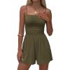 imageBTFBM Summer Rompers For Women 2026 Casual One Piece Spaghetti Strap Sleeveless Shorts Jumpsuit Beach Vacation OutfitsArmy Green
