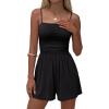 imageBTFBM Summer Rompers For Women 2026 Casual One Piece Spaghetti Strap Sleeveless Shorts Jumpsuit Beach Vacation OutfitsBlack