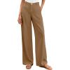 imageBTFBM Women Wide Leg Pants High Waisted Spring 2026 Business Casual Outfits Slacks Trousers Dressy Palazzo Pants PocketsKhaki