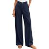 imageBTFBM Women Wide Leg Pants High Waisted Spring 2026 Business Casual Outfits Slacks Trousers Dressy Palazzo Pants PocketsNavy Blue