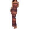 imageBTFBM Womens Maxi Dress 2026 Spring Floral Sexy Spaghetti Straps Sleeveless Bodycon Summer Beach Wedding Guest DressesDark Red Print