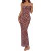 imageBTFBM Womens Maxi Dress 2026 Spring Floral Sexy Spaghetti Straps Sleeveless Bodycon Summer Beach Wedding Guest DressesDot Coffee Blue