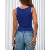 imageBTFBM 2026 Spring Tops for Women Summer Scoop Neck Ribbed Henley Button Sleeveless Casual Basic Tank Top Clothes OutfitsRoyal Blue