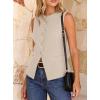 imageBTFBM Blazers for Women Vest Tops Business Casual Outfits Button Down Sleeveless Pockets Office Work Clothes Spring 2026Beige