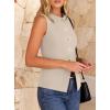 imageBTFBM Blazers for Women Vest Tops Business Casual Outfits Button Down Sleeveless Pockets Office Work Clothes Spring 2026Beige