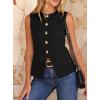 imageBTFBM Blazers for Women Vest Tops Business Casual Outfits Button Down Sleeveless Pockets Office Work Clothes Spring 2026Black