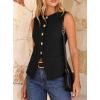 imageBTFBM Blazers for Women Vest Tops Business Casual Outfits Button Down Sleeveless Pockets Office Work Clothes Spring 2026Black