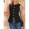 imageBTFBM Blazers for Women Vest Tops Business Casual Outfits Button Down Sleeveless Pockets Office Work Clothes Spring 2026Black