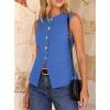 imageBTFBM Blazers for Women Vest Tops Business Casual Outfits Button Down Sleeveless Pockets Office Work Clothes Spring 2026Blue