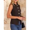 imageBTFBM Blazers for Women Vest Tops Business Casual Outfits Button Down Sleeveless Pockets Office Work Clothes Spring 2026Brown