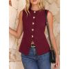 imageBTFBM Blazers for Women Vest Tops Business Casual Outfits Button Down Sleeveless Pockets Office Work Clothes Spring 2026Burgundy