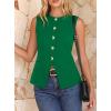 imageBTFBM Blazers for Women Vest Tops Business Casual Outfits Button Down Sleeveless Pockets Office Work Clothes Spring 2026Green