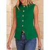 imageBTFBM Blazers for Women Vest Tops Business Casual Outfits Button Down Sleeveless Pockets Office Work Clothes Spring 2026Green