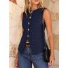 imageBTFBM Blazers for Women Vest Tops Business Casual Outfits Button Down Sleeveless Pockets Office Work Clothes Spring 2026Navy Blue