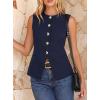 imageBTFBM Blazers for Women Vest Tops Business Casual Outfits Button Down Sleeveless Pockets Office Work Clothes Spring 2026Navy Blue