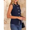 imageBTFBM Blazers for Women Vest Tops Business Casual Outfits Button Down Sleeveless Pockets Office Work Clothes Spring 2026Navy Blue
