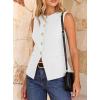 imageBTFBM Blazers for Women Vest Tops Business Casual Outfits Button Down Sleeveless Pockets Office Work Clothes Spring 2026White