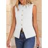 imageBTFBM Blazers for Women Vest Tops Business Casual Outfits Button Down Sleeveless Pockets Office Work Clothes Spring 2026White