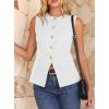 imageBTFBM Blazers for Women Vest Tops Business Casual Outfits Button Down Sleeveless Pockets Office Work Clothes Spring 2026White