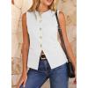 imageBTFBM Blazers for Women Vest Tops Business Casual Outfits Button Down Sleeveless Pockets Office Work Clothes Spring 2026White