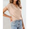 imageBTFBM Cowl Neck Tops for Women 2026 Spring Womens Tops Dressy Casual Business Blouses Short Sleeve Shirts Summer OutfitsApricot