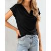imageBTFBM Cowl Neck Tops for Women 2026 Spring Womens Tops Dressy Casual Business Blouses Short Sleeve Shirts Summer OutfitsBlack
