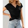 imageBTFBM Cowl Neck Tops for Women 2026 Spring Womens Tops Dressy Casual Business Blouses Short Sleeve Shirts Summer OutfitsBlack