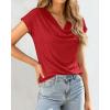 imageBTFBM Cowl Neck Tops for Women 2026 Spring Womens Tops Dressy Casual Business Blouses Short Sleeve Shirts Summer OutfitsRed