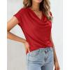 imageBTFBM Cowl Neck Tops for Women 2026 Spring Womens Tops Dressy Casual Business Blouses Short Sleeve Shirts Summer OutfitsRed