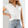 imageBTFBM Cowl Neck Tops for Women 2026 Spring Womens Tops Dressy Casual Business Blouses Short Sleeve Shirts Summer OutfitsWhite