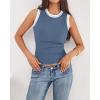 imageBTFBM Crew Neck Tank Top for Women Sleeveless Ribbed Contrasting Slim Fitted Y2k Casual Basic Shirts Spring Summer Tops 2026Dusty Blue