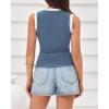 imageBTFBM Crew Neck Tank Top for Women Sleeveless Ribbed Contrasting Slim Fitted Y2k Casual Basic Shirts Spring Summer Tops 2026Dusty Blue