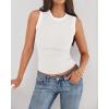 imageBTFBM Crew Neck Tank Top for Women Sleeveless Ribbed Contrasting Slim Fitted Y2k Casual Basic Shirts Spring Summer Tops 2026White