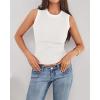 imageBTFBM Crew Neck Tank Top for Women Sleeveless Ribbed Contrasting Slim Fitted Y2k Casual Basic Shirts Spring Summer Tops 2026White
